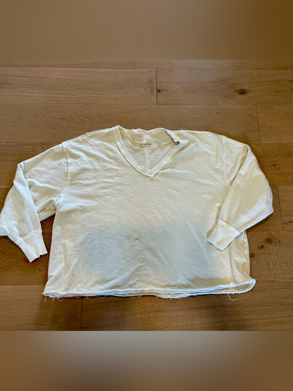 FREE PEOPLE Venice sweatshirt SMALL ivory